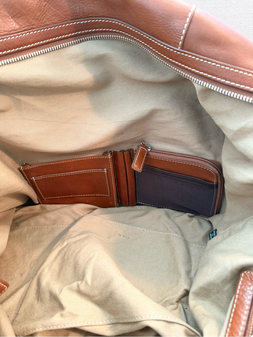 Cole Haan saddle brown leather duffle. - Picture 6 of 11